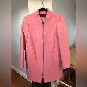 Zara Pink Coat Peacoat NWOT Winter Jackie O Mod Size Small S